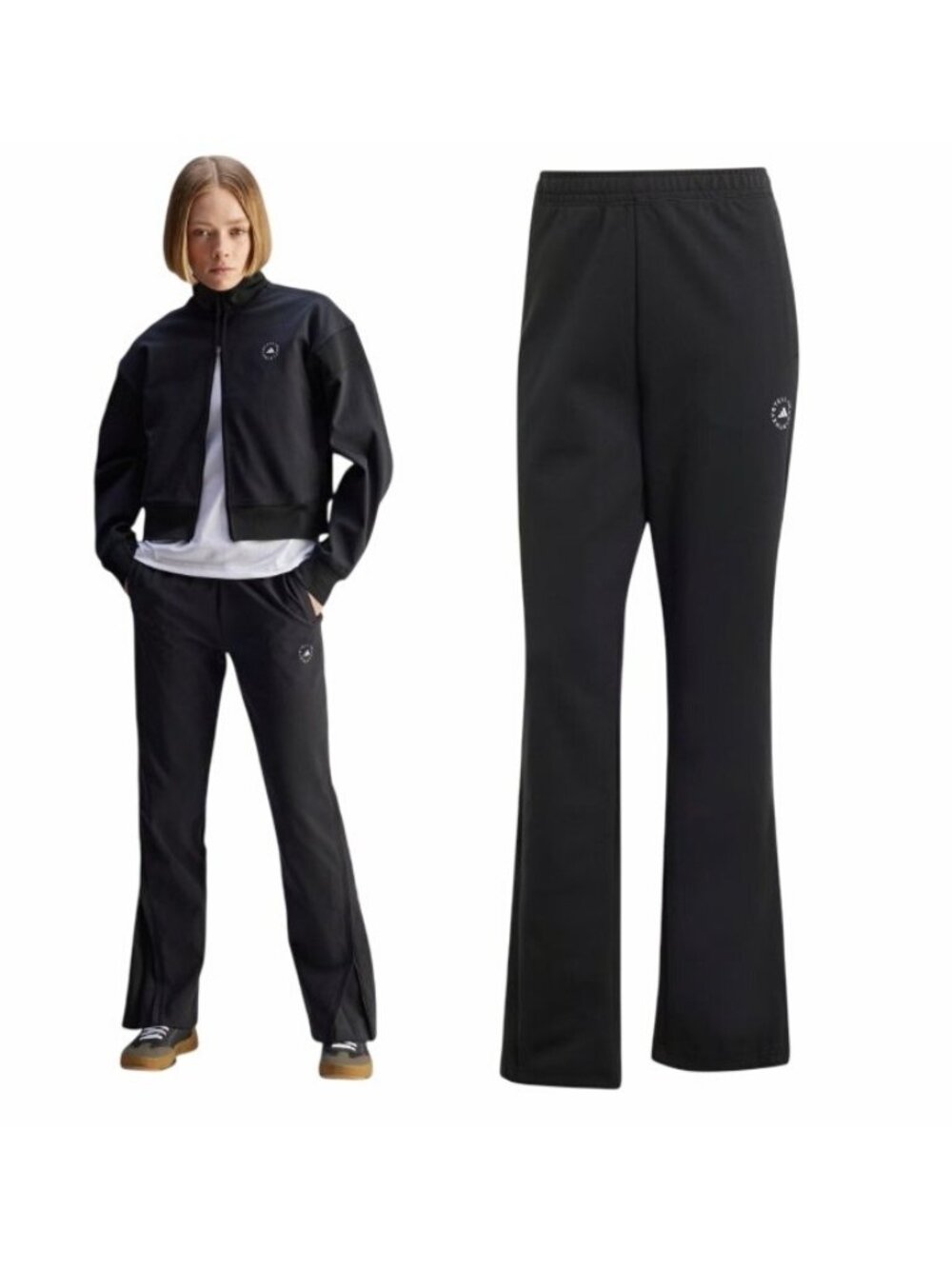 Adidas by Stella McCartney High Rise Track Pant Black Casual Straight Leg JJ0086